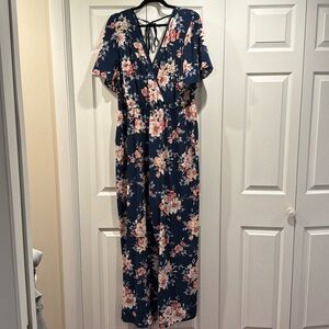 Navy blue and pink plus size jumper